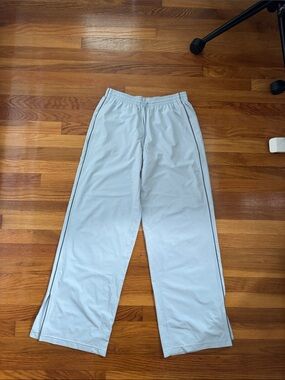 Light Blue Lululemon Track Pants with Side Stripe